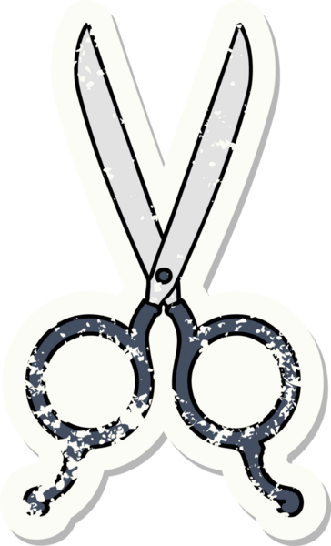 Bir insan tarafından çizilmiş geleneksel berber makas stili bir dövme.