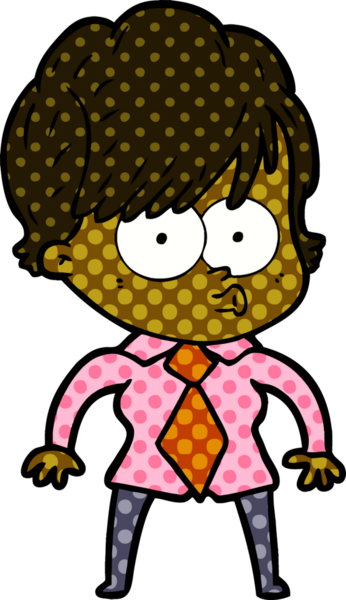 Bir insan tarafından çizilmiş karikatür kadın.