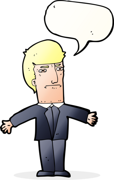 Bir insan tarafından çizilen konuşma baloncuğuyla patron sinirlendi.