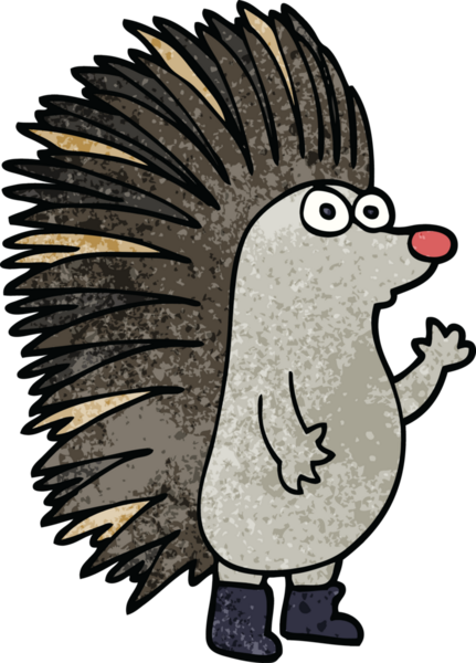 Bir insan tarafından çizilmiş çivili kirpi.