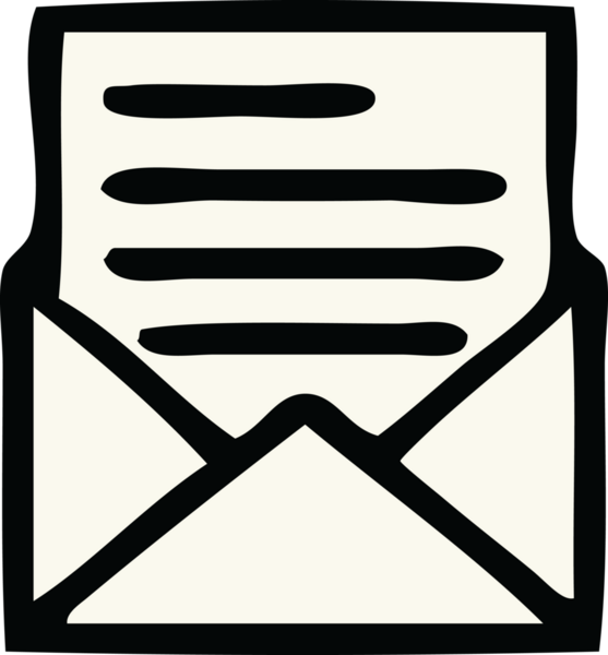 Bir insan tarafından çizilmiş şirin bir mektup ve zarf.