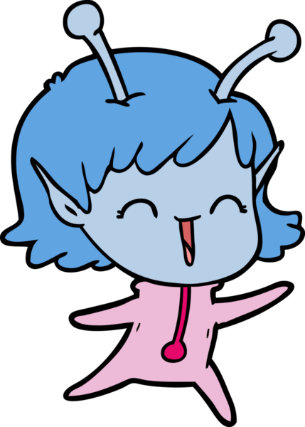 Bir insan tarafından çizilmiş uzaylı kız.