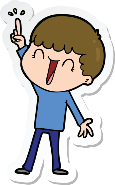 Bir insan tarafından çizilmiş harika bir fikri olan bir karikatürcünün çıkartması.