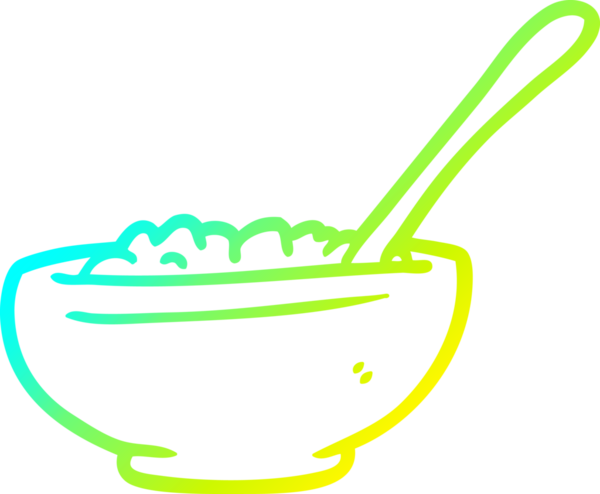 Bir insan tarafından çizilmiş bir kase pirincin soğuk gradyanı.