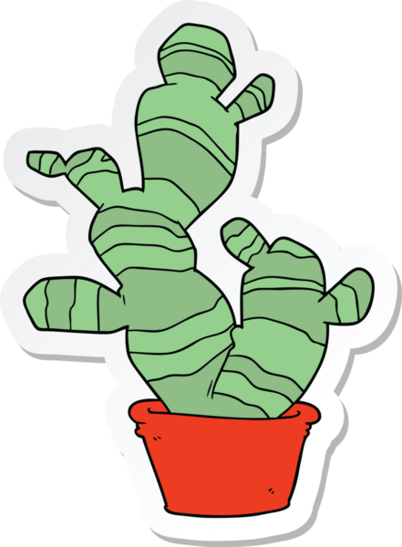 Bir insan tarafından çizilmiş bir kaktüsün çıkartması.