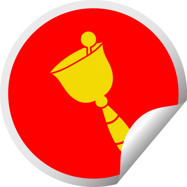 Bir insan tarafından çizilmiş çanın dairesel kabuk soyucu karikatürü.