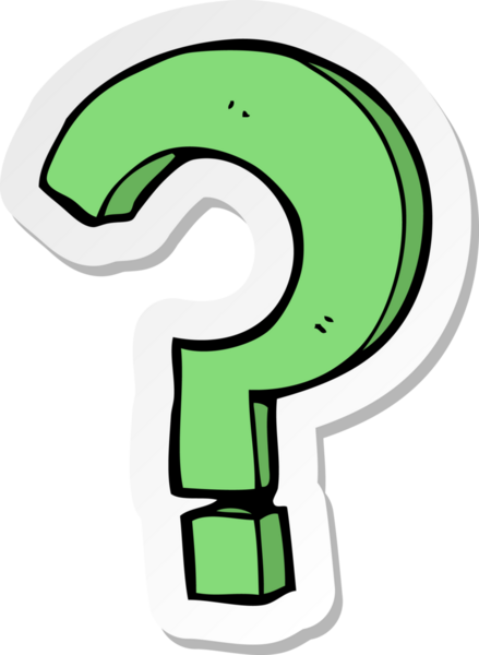 Bir insan tarafından çizilmiş bir soru işaretinin çıkartması.