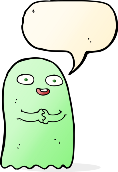 Bir insan tarafından çizilmiş komik bir çizgi film hayaleti.