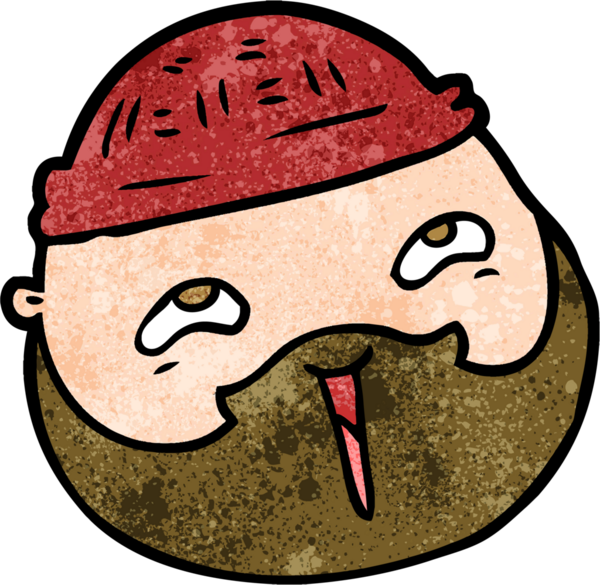 Bir insan tarafından çizilmiş sakallı bir erkek yüzü.