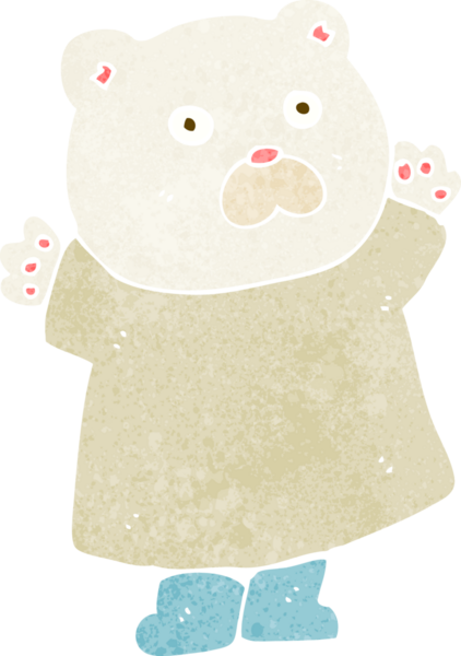 Bir insan tarafından çizilmiş komik bir kutup ayısı.