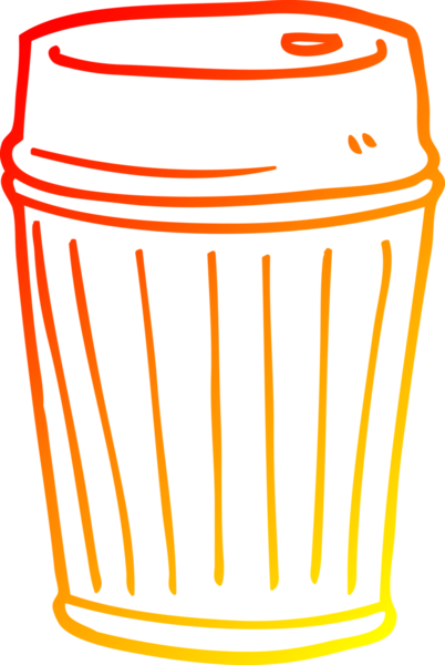 Bir insan tarafından çizilmiş bir kahve fincanının sıcak çizgi çizimi