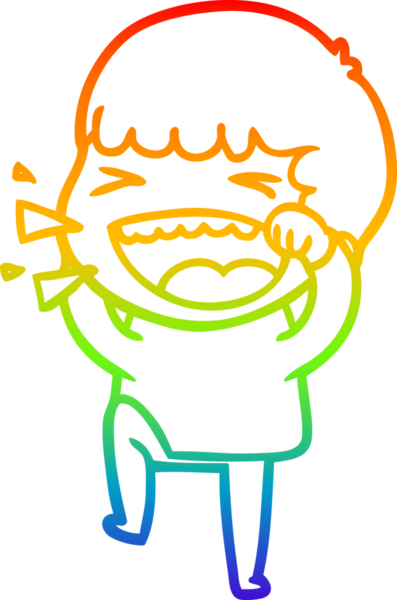 Gökkuşağının gradyan çizimi bir insan tarafından çizilmiş gülen bir adamın çizimi.