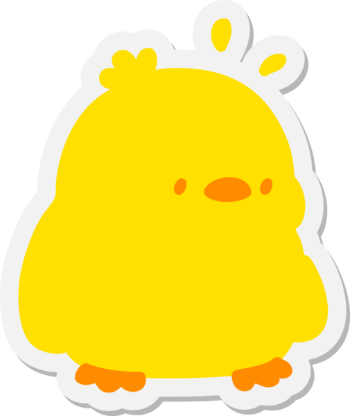 Bir insan tarafından çizilmiş şirin yavru kuş etiketi.