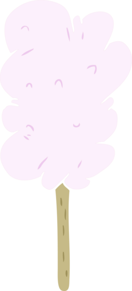 Bir insan tarafından çizilmiş düz renkli çizgi film şekeri.