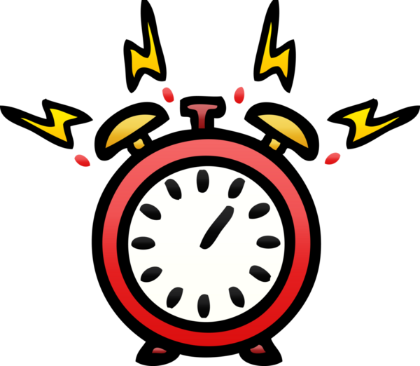 Bir insan tarafından çizilmiş çınlayan çalar saatin gölgelenmiş karikatürü