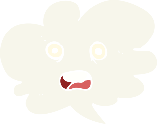 Bir insan tarafından çizilen şok olmuş konuşma baloncuğunun düz renk çizimi