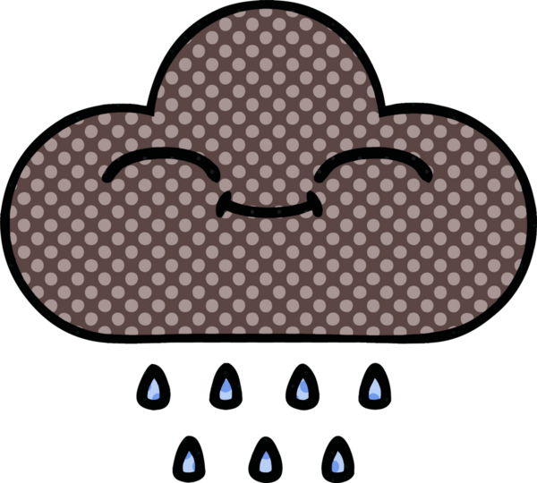 Bir insan tarafından çizilmiş fırtına yağmuru bulutu çizgi filmi.