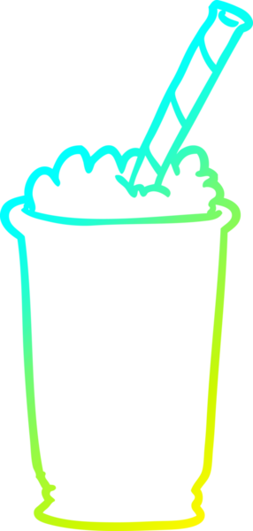 Bir insan tarafından çizilen milkshake 'in soğuk gradyan çizimi