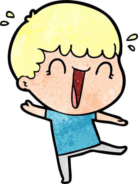 Bir insan tarafından çizilmiş gülen karikatür adam.