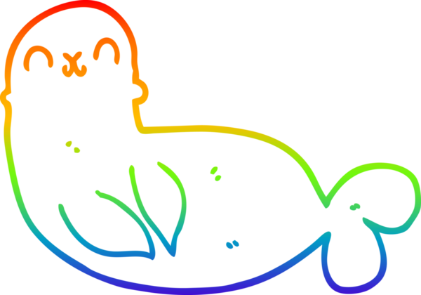 gökkuşağı gradyan çizgi çizimi bir insan tarafından çizilmiş fok