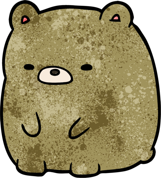 Bir insan tarafından çizilmiş sevimli karikatür üzgün ayı.