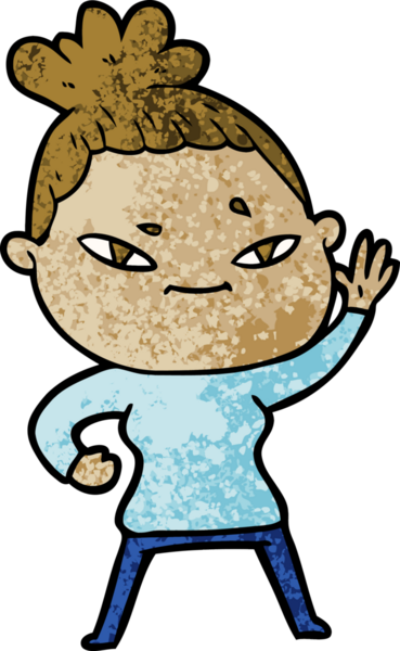 Bir insan tarafından çizilmiş karikatür kadın.