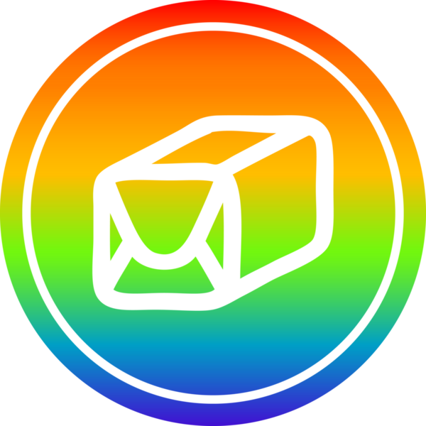 bir insan tarafından çizilmiş gökkuşağı gradyan ile paketlenmiş dairesel simge