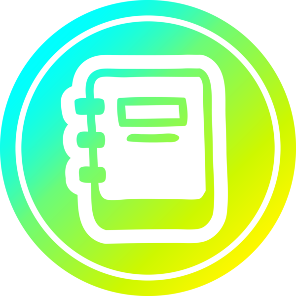 bir insan tarafından çizilmiş havalı gradyan çizgili kitap dairesel simgesine dikkat et