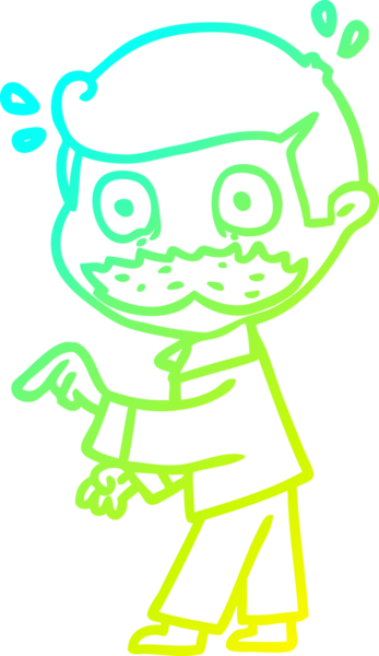 Soğuk gradyan çizgisi, bıyıklı bir adamın insan tarafından çizildiğini gösteriyor.