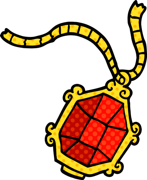 Bir insan tarafından çizilmiş karalama yakut kolye.