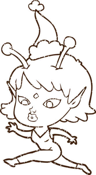 Bir insan tarafından çizilen Noel Uzaylı Kömürü