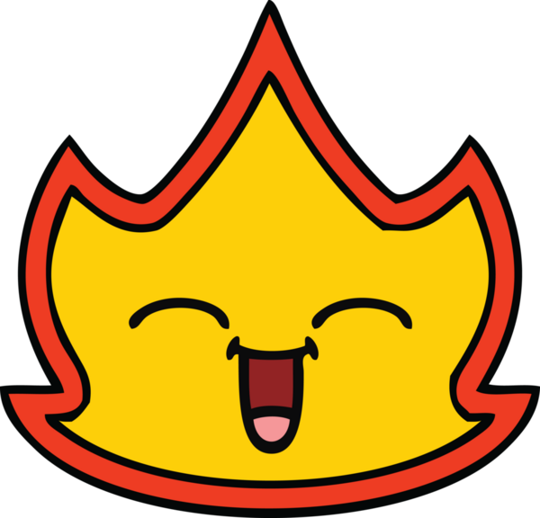 Bir insan tarafından çizilmiş güzel bir ateş karikatürü.