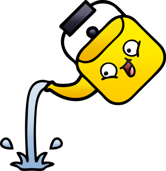 Bir insan tarafından çizilmiş gölgelenmiş çaydanlık karikatürü.