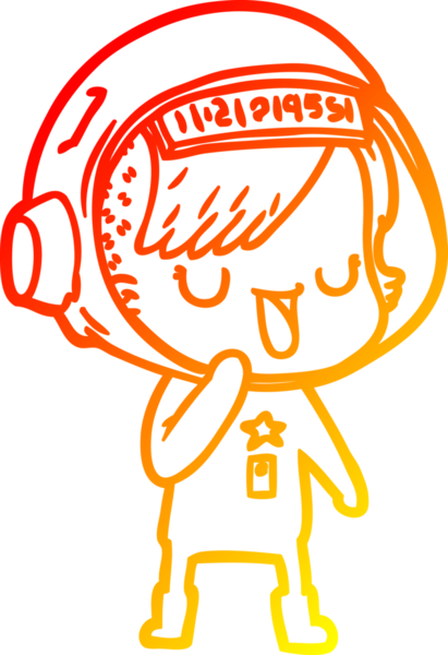 Bir insan tarafından çizilmiş bir astronot kadın çizgi çizimi.