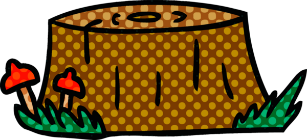 Bir insan tarafından çizilmiş bir ağaç kütüğünün el çizimi karalaması.