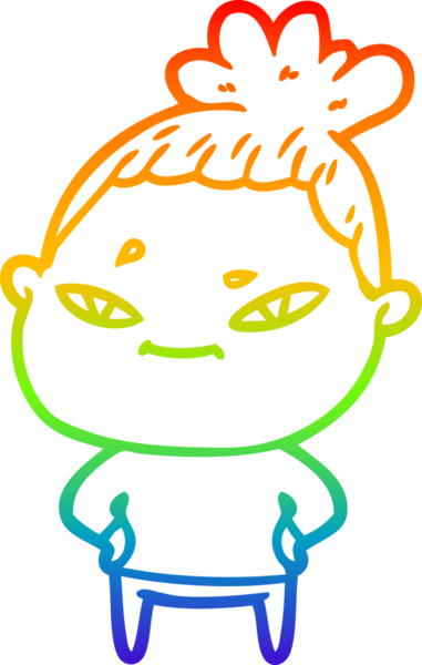 gökkuşağı gradyan çizimi bir insan tarafından çizilmiş bir karikatür kadın