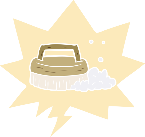 bir insan tarafından çizilmiş eski usul konuşma baloncuğuyla fırçalama karikatürü