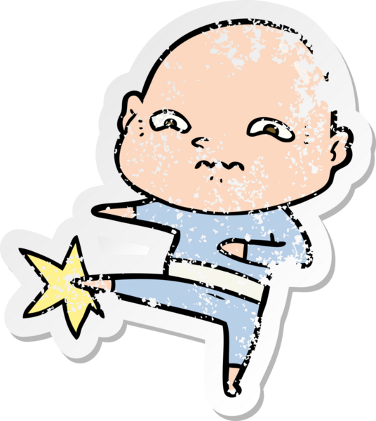 Bir insan tarafından çizilmiş gergin bir adamın sıkıntılı çıkartması.