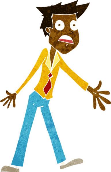 Çizgi film bir insan tarafından çizilmiş stresli adam