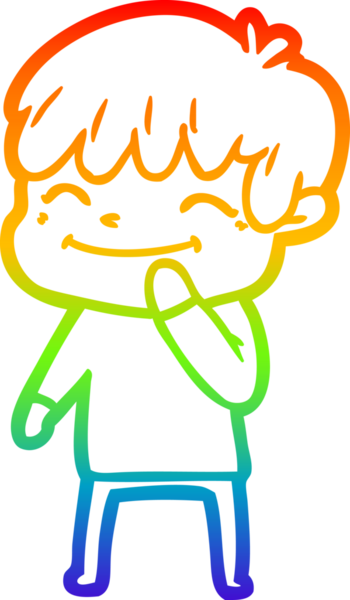 gökkuşağı gradyan çizgi çizimi bir insan tarafından çizilmiş mutlu bir çocuk