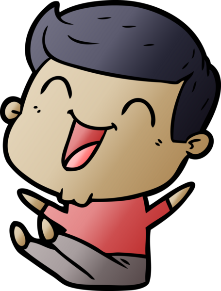 Bir insan tarafından çizilmiş gülen çizgi film adamı.