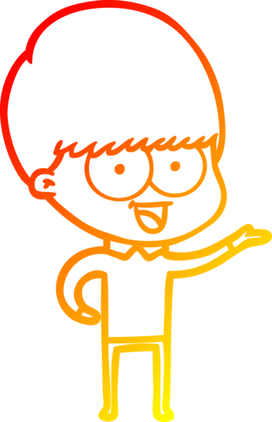 Bir insan tarafından çizilmiş mutlu çizgi film çocuğu çizimi.