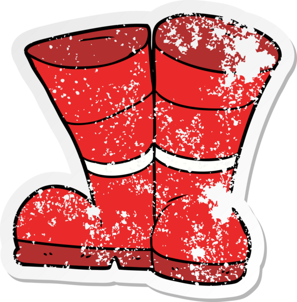 Bir insan tarafından çizilmiş Wellington çizme çıkartması.