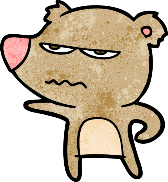 Bir insan tarafından çizilmiş kızgın ayı çizgi filmi.