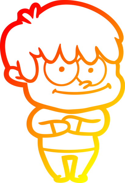 Bir insan tarafından çizilmiş mutlu bir çizgi film karakteri çizimi.