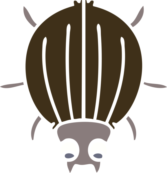 Bir insan tarafından çizilmiş garip çizgi film böceği.