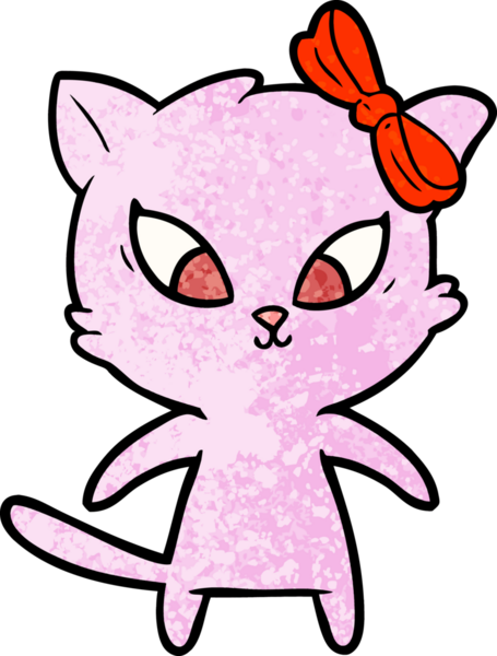 Bir insan tarafından çizilmiş çizgi film kedisi.