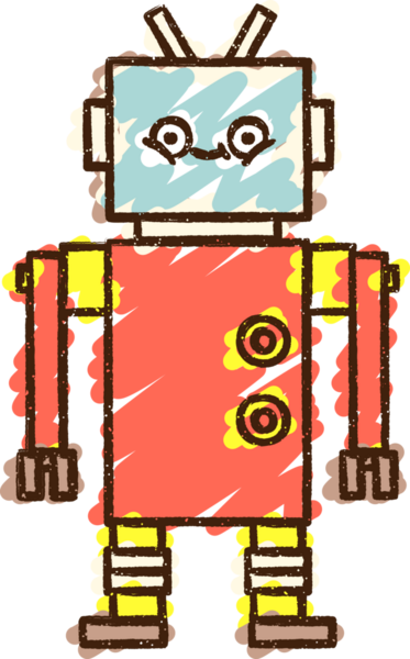 Bir insan tarafından çizilen Çılgın Robot Tebeşiri