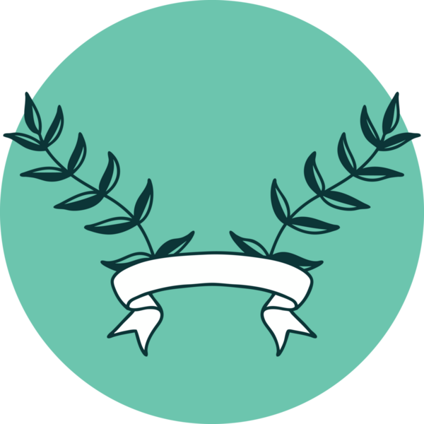 bir insan tarafından çizilmiş yaprak sancağıyla dövme biçimi simgesi