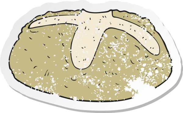 Bir insan tarafından çizilmiş bir somun ekmeğin gerilmiş yapıştırması.